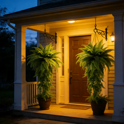 🌱 Boston Fern Hanging Plant — Lifelike, Large & UV-Resistant