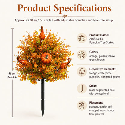 Artificial Fall Pumpkin Tree Stakes