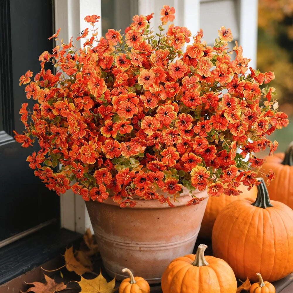 Lifelike UV-Resistant Sunset Mums – Waterproof, Windproof & Perfect for Fall Decor