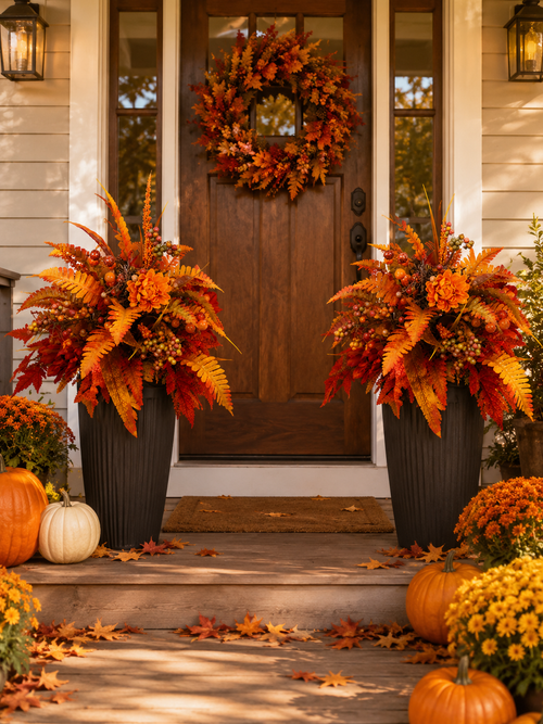 🍂Autumn Harvest Floral Garden Stake Arrangement