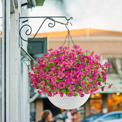 Der Rose Artificial Hanging Flowers for Outdoors Fake Hanging Plants UV Resistant Spring Faux Flowers for Garden Patio Balcony Front Porch Decor red
