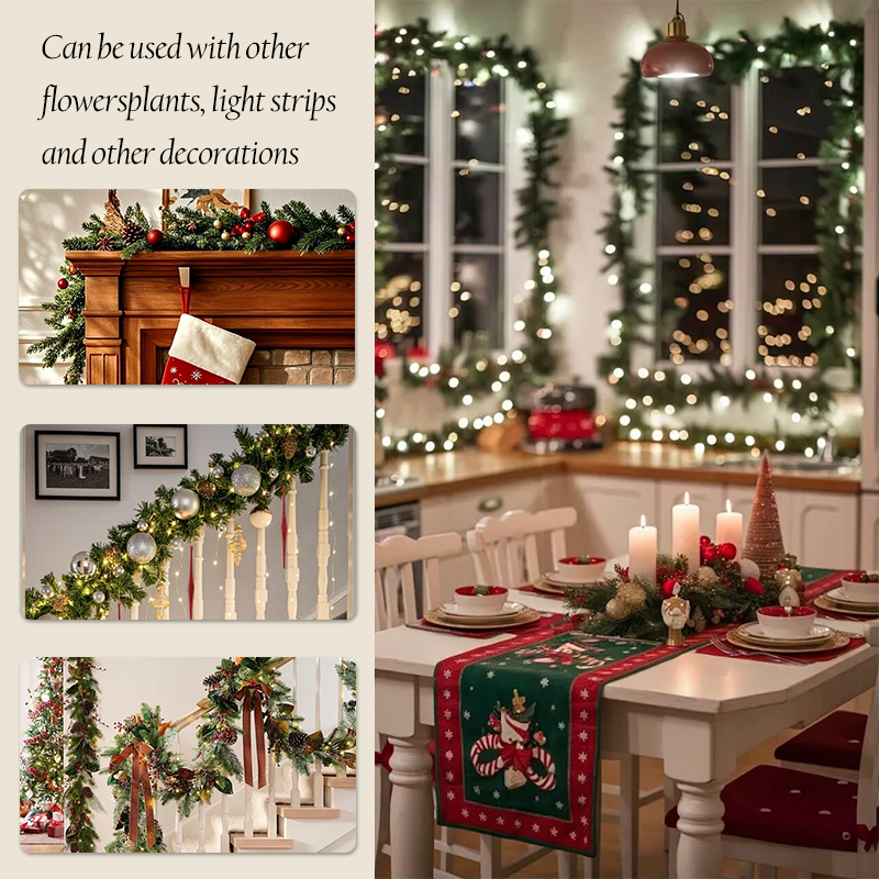 THE EVERLUSH CEDAR GARLAND - A COZYCHRISTMAS SPARKLE, INSTANTLY