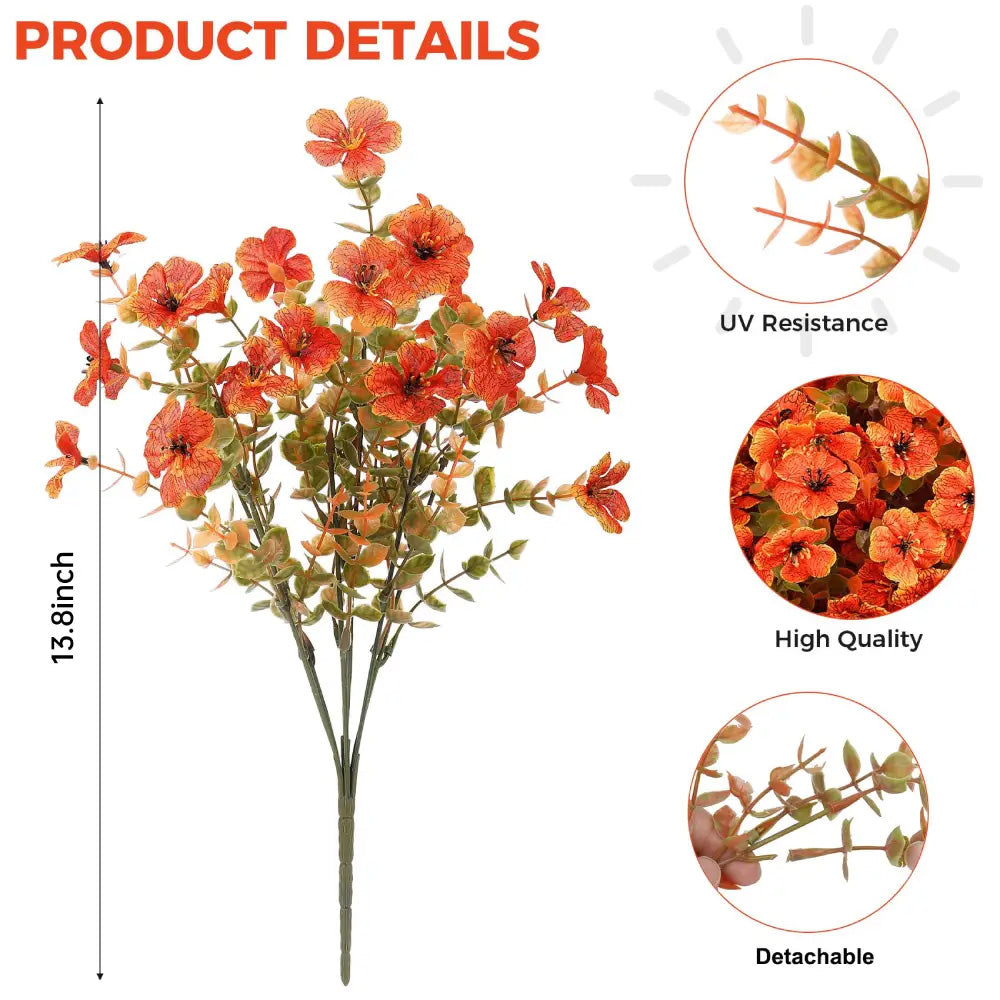 Lifelike UV-Resistant Sunset Mums – Waterproof, Windproof & Perfect for Fall Decor