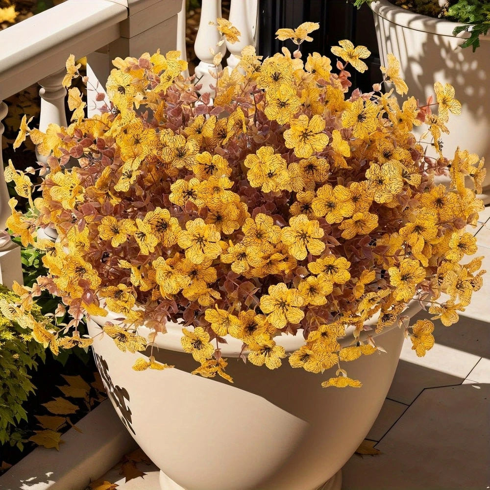 Lifelike UV-Resistant Sunset Mums – Waterproof, Windproof & Perfect for Fall Decor