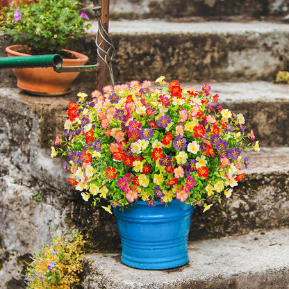 24 Bundles Artificial Flowers for Outdoor Fake Flowers Plants for Home Garden Porch Farmhouse Decor