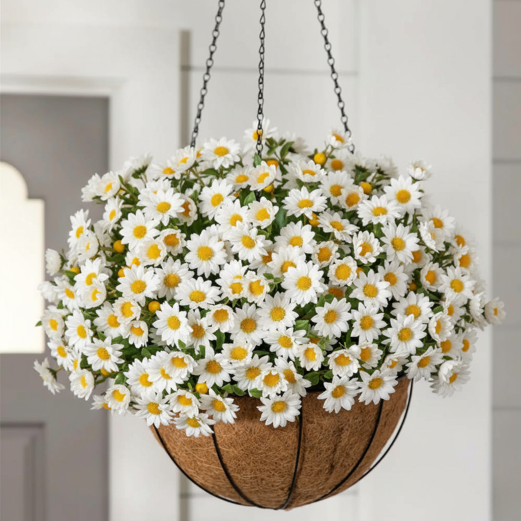 Artificial Outdoor Sunset Mums Flowers - UV resistant, Waterproof, Windproof