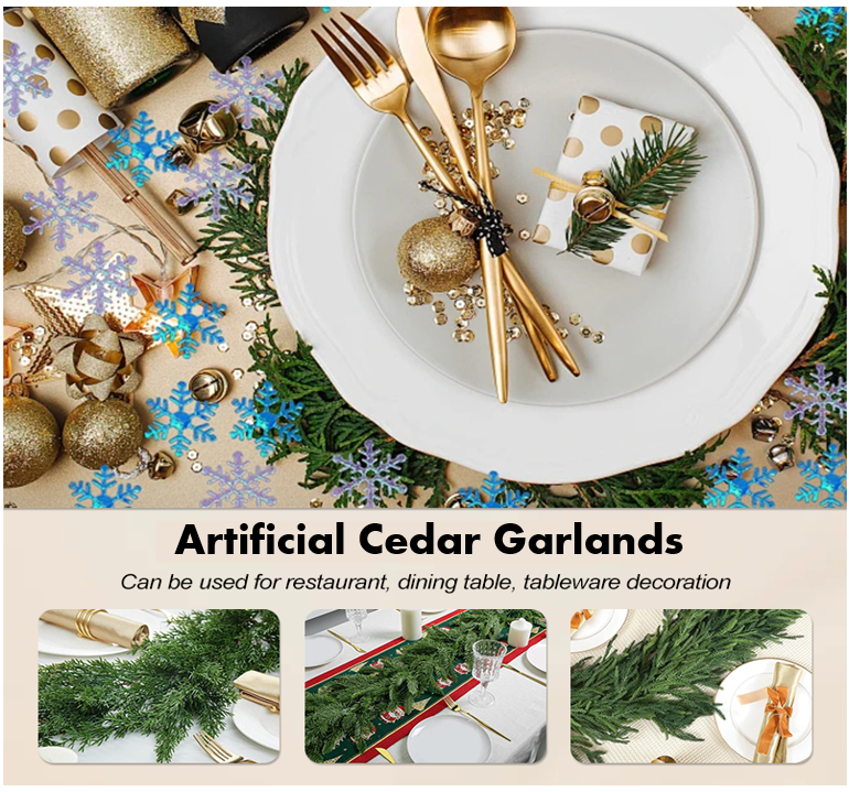 THE EVERLUSH CEDAR GARLAND - A COZYCHRISTMAS SPARKLE, INSTANTLY
