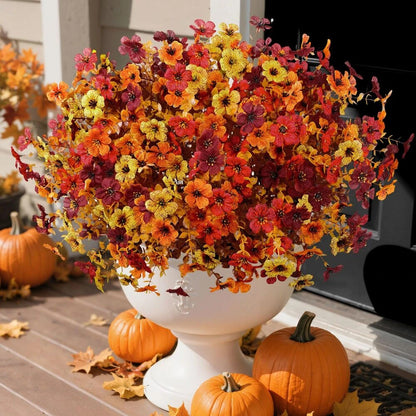 Lifelike UV-Resistant Sunset Mums – Waterproof, Windproof & Perfect for Fall Decor