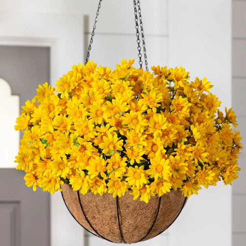 Artificial Outdoor Sunset Mums Flowers - UV resistant, Waterproof, Windproof