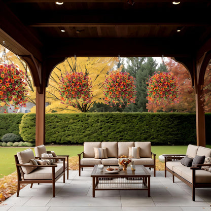 Lifelike UV-Resistant Autumn Flowers – Waterproof, Windproof & Perfect for Fall Decor 🍂