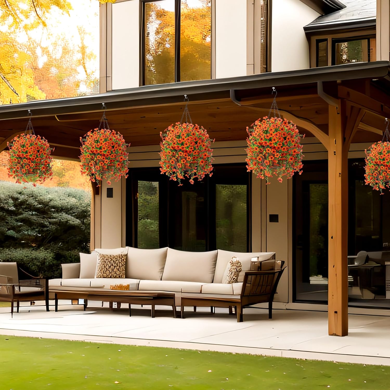 Lifelike UV-Resistant Autumn Flowers – Waterproof, Windproof & Perfect for Fall Decor 🍂