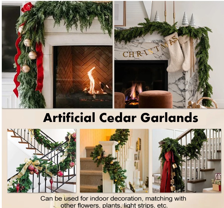 THE EVERLUSH CEDAR GARLAND - A COZYCHRISTMAS SPARKLE, INSTANTLY