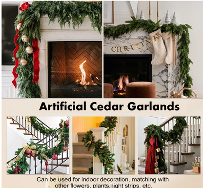 THE EVERLUSH CEDAR GARLAND - A COZYCHRISTMAS SPARKLE, INSTANTLY