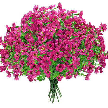 12 Bundles Artificial Flowers for Outdoors Fake Flowers Plants Spring Summer Decoration UV Resistant for Outside Home Porch Patio Garden Decor