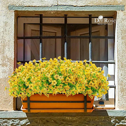 Der Rose 12 Bundles Artificial Flowers for Outdoors Fake Flowers Plants Spring Summer Decoration UV Resistant for Outside Home Porch Patio Garden Decor yellow