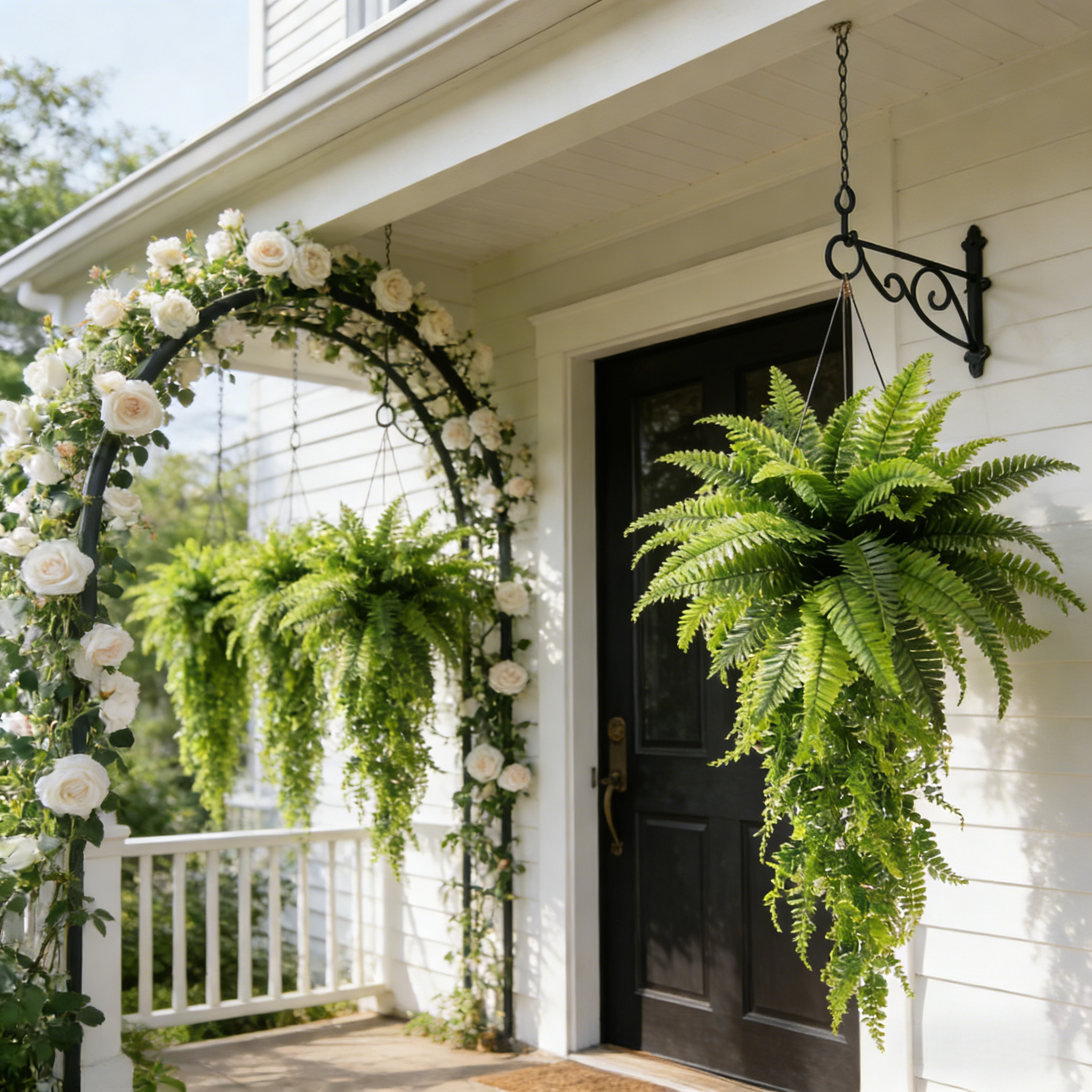 🌱 Boston Fern Hanging Plant — Lifelike, Large & UV-Resistant