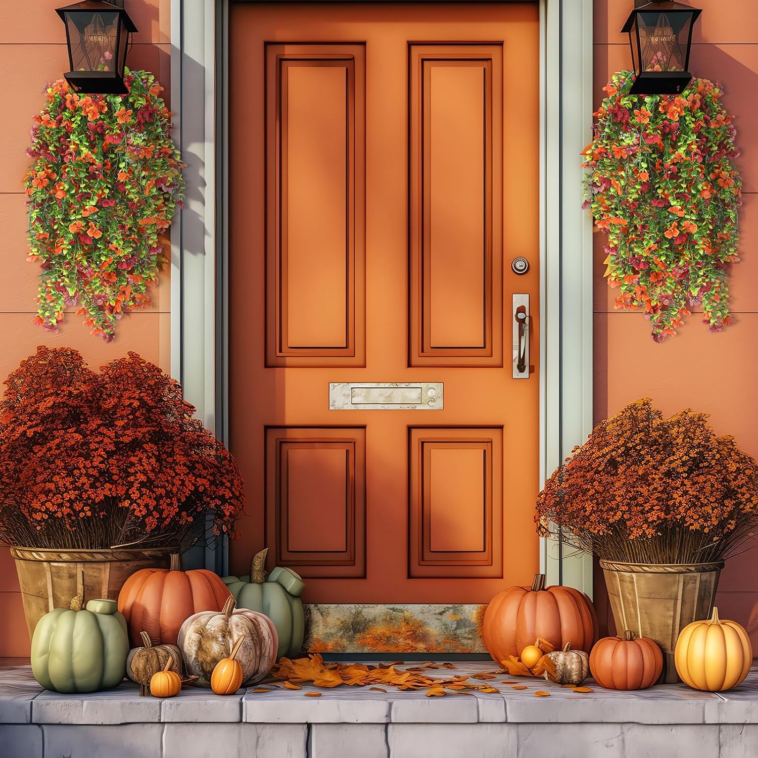 Lifelike UV-Resistant Autumn Flowers – Waterproof, Windproof & Perfect for Fall Decor 🍂